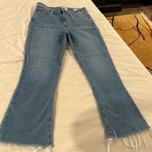 Women's Paige Blue Jeans with Frayed Hem